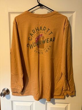 Carhartt Golden Mustard Long Sleeve Pocket Tee with Graphic